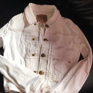 True religion all white jean jacket